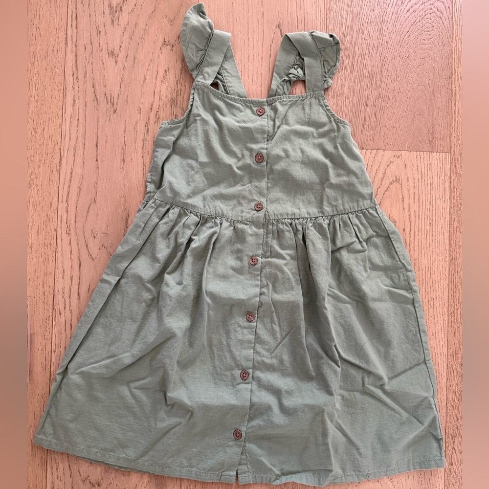Kids Green Button-Down Dress